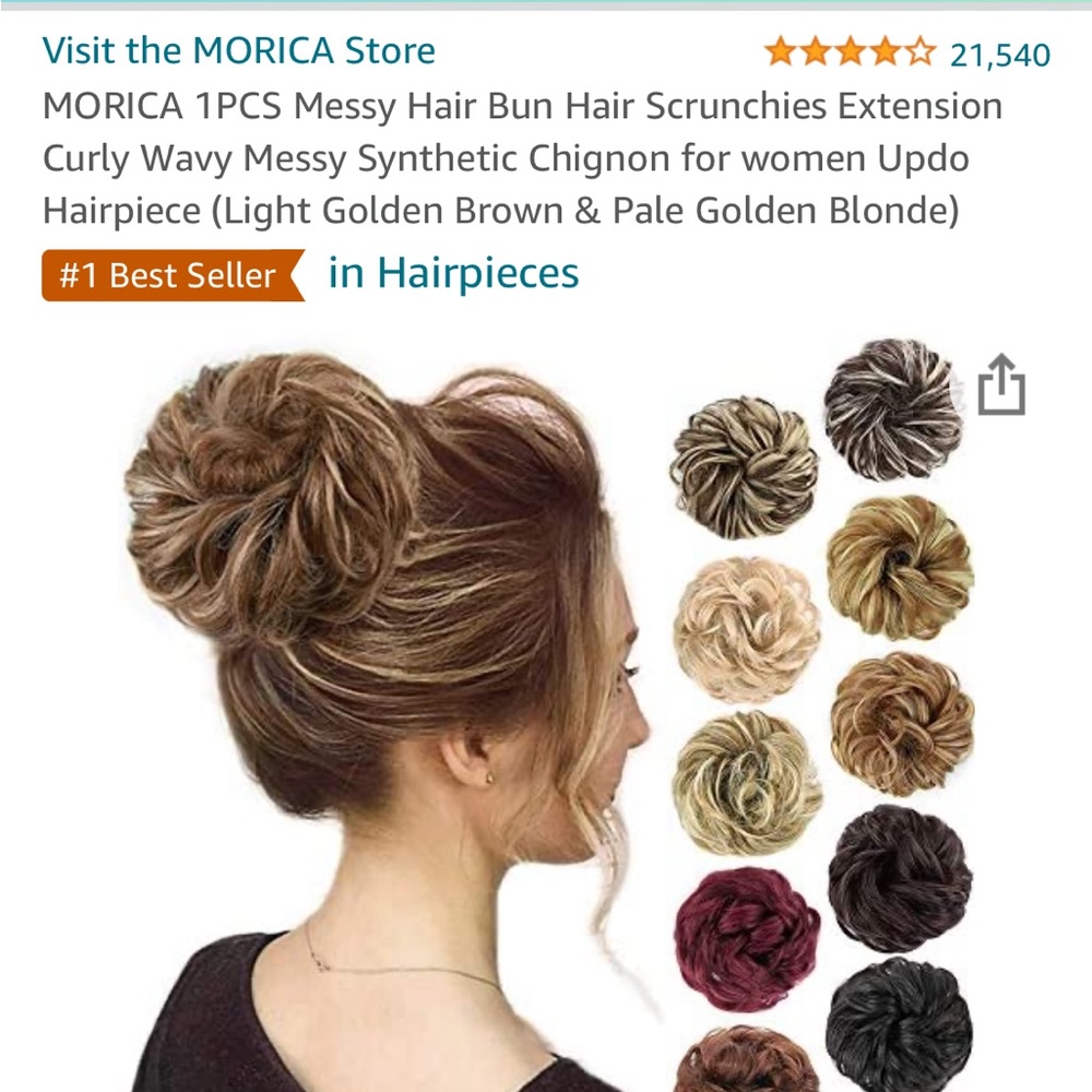 Morica Messy Hair Bun Light Golden Brown & Pale Golden Blonde